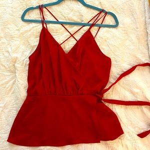 Express red skinny strap top